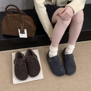 Zuyaolan Women's Round Toe Fleece Lined Winter Boots with Buckle, Warm Comfortable Fashionable