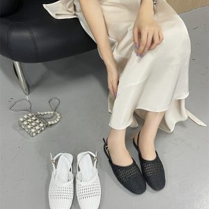 2025 New Flat Closed Toe Woven Buckle Strap Sandals for Women