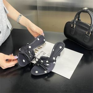 2025 New Polka Dot High Heel Slide Sandals for Women