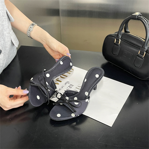 2025 New Polka Dot High Heel Slide Sandals for Women